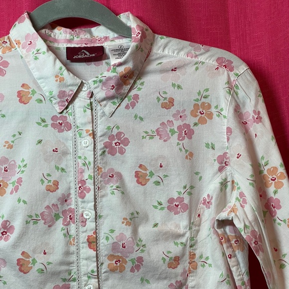 JORDACHE FLORAL BUTTON UP SIZE M - Picture 5 of 11